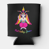 Rainbow Baphomet Not Today Jesus Kawaii Hail Satan 缶クーラー (正面)
