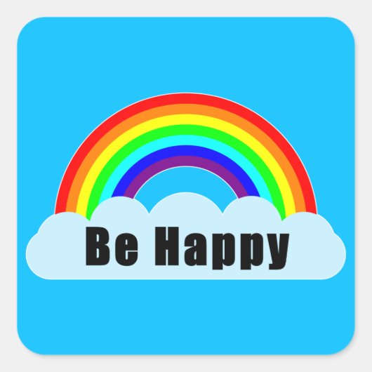 RAINBOW - Be Happy スクエアシール (正面)