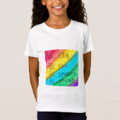 Rainbow BE Kind BE Yourself 励ましの言葉 Tシャツ (正面)