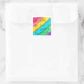 Rainbow BE Kind BE Yourself Inspirational Saying  スクエアシール (バッグ)