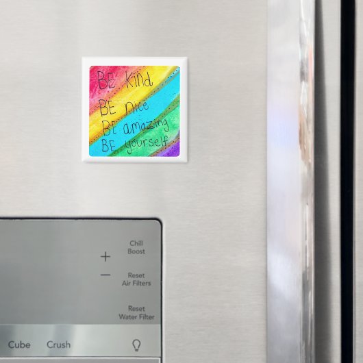 Rainbow BE Kind BE Yourself Inspirational Saying  マグネット (インサイチュ (冷蔵庫))