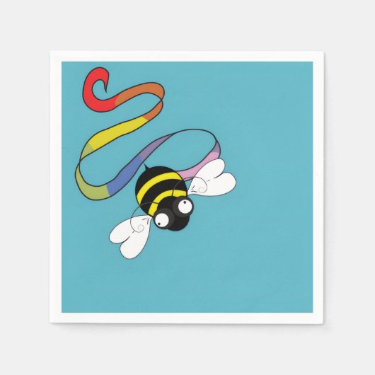 Rainbow Bee Cocktail Napkins スタンダードカクテルナプキン (正面)