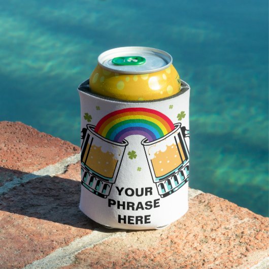 RAINBOW BEER CUSTOMIZABLE自分の名前/フレーズを追加 缶クーラー (インサイチュ プール)