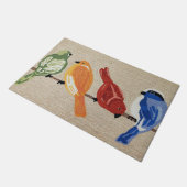 Rainbow Bird Doormat|鳥の書式ギフト ドアマット (アングル)