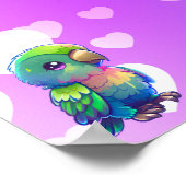 Rainbow Bird's & Hearts Personalized Poster ポスター (角)