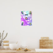 Rainbow Bird's & Hearts Personalized Poster ポスター (キッチン)