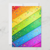 Rainbow Birthday Balloon Confetti Party 招待状 (裏面)