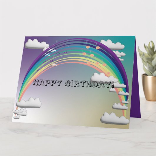 Rainbow Birthday Card カード (小さな植物)