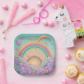 rainbow Birthday or Shower  ペーパープレート (パーティー)