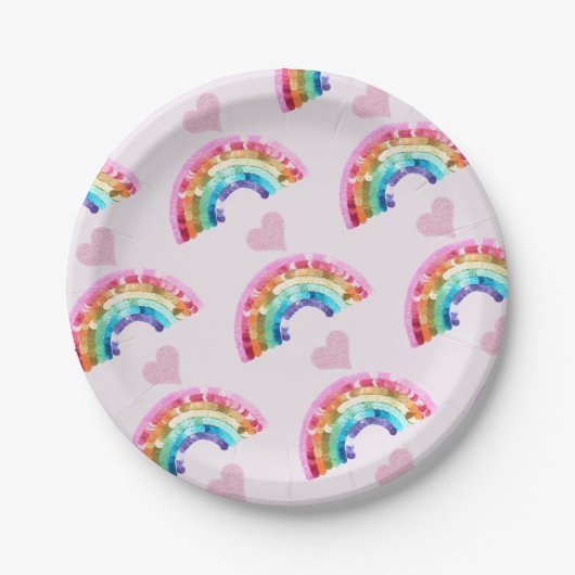  Rainbow Birthday Party ペーパープレート (正面)