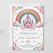 Rainbow Birthday Party Invitation – Colorful Kids  招待状 (正面)