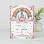 Rainbow Birthday Party Invitation – Colorful Kids  招待状 (スタンド正面)