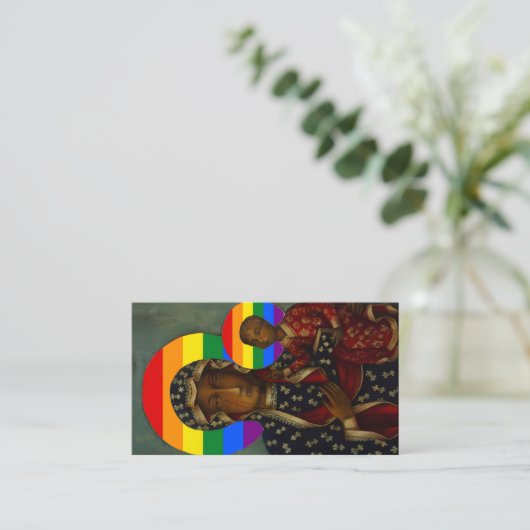 Rainbow Black Madonna Holy Card 名刺 (スタンド正面)