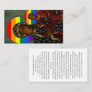 Rainbow Black Madonna Holy Card 名刺
