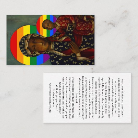 Rainbow Black Madonna Holy Card 名刺 (正面/裏面)