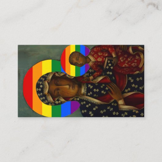 Rainbow Black Madonna Holy Card 名刺 (正面)
