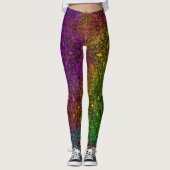 Rainbow & Black Medallion Leggings レギンス (正面)