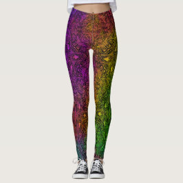 Rainbow & Black Medallion Leggings レギンス
