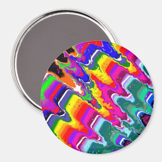 Rainbow Blip Abstract Digital Art   マグネット (正面/裏面)