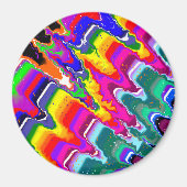 Rainbow Blip Abstract Digital Art   マグネット (正面)