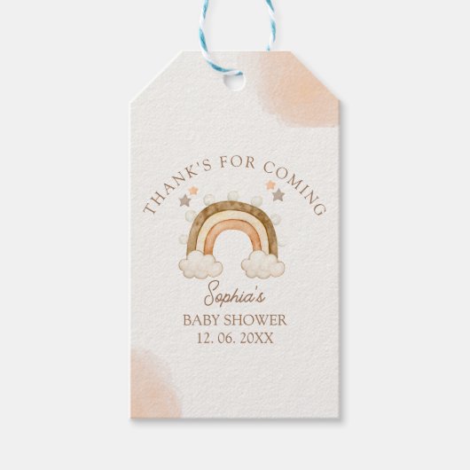 Rainbow Boho Baby Shower  ギフトタグ (正面)
