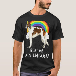 Rainbow Borzoiは私をユニコーン犬として信頼 Tシャツ
