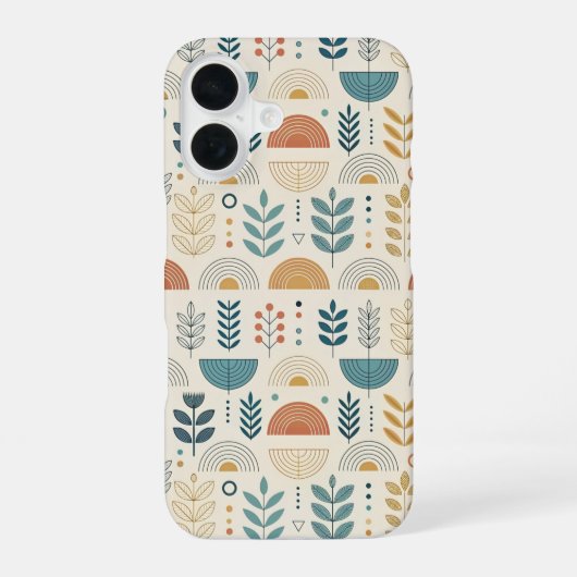 Rainbow Botanical Minimalist iPhone 16ケース (裏面)