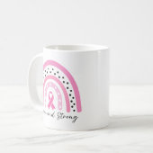 Rainbow Breast Cancer Pink Ribbon Awareness コーヒーマグカップ (正面左)