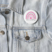 Rainbow Breast Cancer Pink Ribbon Awareness 缶バッジ (インサイチュ)