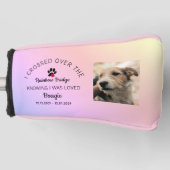 Rainbow Bridge Custom Photo Pet Memorial Putter ゴルフヘッドカバー (正面)