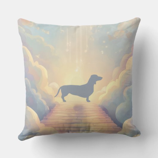 Rainbow Bridge Dachshund Memorial Pillow Custom クッション (裏面)