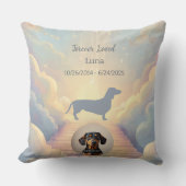 Rainbow Bridge Dachshund Memorial Pillow Custom クッション (正面)