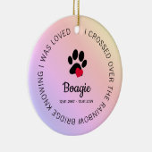 Rainbow Bridge Paw Print Personalized Pet Memorial セラミックオーナメント (右)