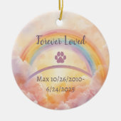 Rainbow Bridge Pet Loss Ornament | Interactive QR セラミックオーナメント (正面)