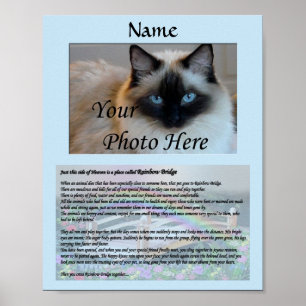 Rainbow Bridge Pet Memorial Blue ポスター
