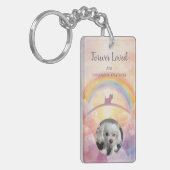 Rainbow Bridge Pet Memorial Keychain – Small Dog キーホルダー (正面左)