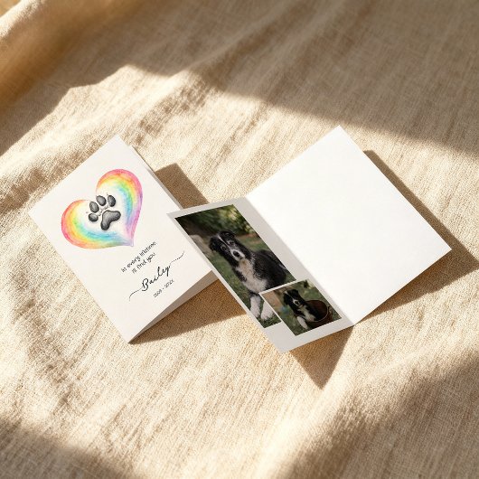 Rainbow Bridge Pet Memorial Photo Card カード