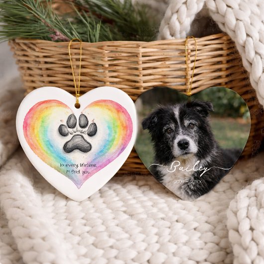 Rainbow Bridge Pet Memorial Photo Print セラミックオーナメント