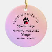 Rainbow Bridge Pet Photo Round セラミックオーナメント (正面)