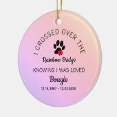 Rainbow Bridge Pet Photo Round セラミックオーナメント (左)