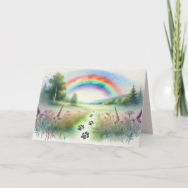 Rainbow Bridge Pet Sympathy Watercolor Card カード
