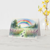 Rainbow Bridge Pet Sympathy Watercolor Card カード (黄色い花)