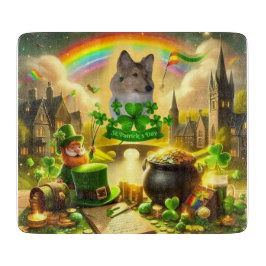 Rainbow Bridge Sable Collie on St. Patrick's Day カッティングボード