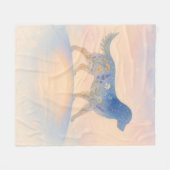 Rainbow Bridge Wildflower Pet Silhouette フリースブランケット (正面(横))