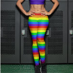 Rainbow Bright Striped Gay Pride Bold Colorful レギンス<br><div class="desc">Cute rainbow patterned leggings with bright red,  orange,  yellow,  green,  blue,  and purple horizontal stripes. The perfect pair of pants to wear to a pride parade or LGBT pride march. These are bold and fun!</div>