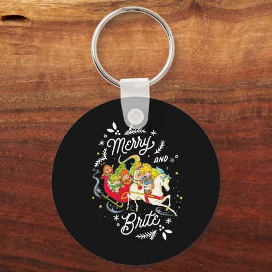 Rainbow Brite Christmas Merry And Brite Sleigh Rid キーホルダー (正面)