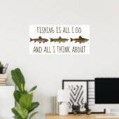 Rainbow Brown Brook Trout Fishing Quote ポスター (ホームオフィス)