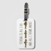 Rainbow Brown Brook Trout Fishing Quote ラゲッジタグ (正面縦)