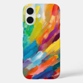 Rainbow Brush Strokes Modern Abstract Art Case-Mate iPhoneケース (裏面)