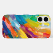 Rainbow Brush Strokes Modern Abstract Art Case-Mate iPhoneケース (裏面 (横))